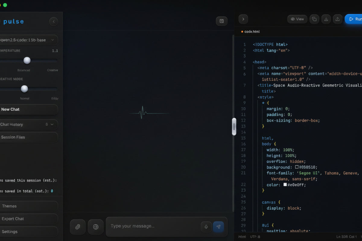 Pulse code editor and live preview